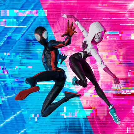 Ct Shf Across The Spider-Verse Spider-Man Miles Gwen Figure 15cm Articulated Joint Face-Swapping Doll Collectible Model Toy Gift