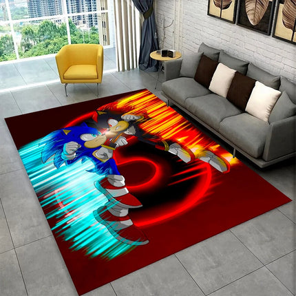 Classic S-Sonic Cartoon Game Carpet Rug for Playroom Bedroom Living Room Sofa Home Decor,kid Area Rug Non-slip Floor Mat Gift
