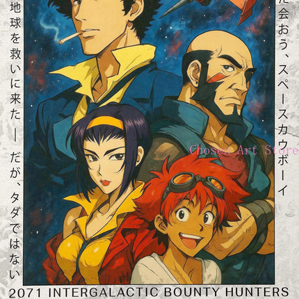 90s Japanese Classic Anime Series Retro Poster Print Canvas Art Pictures Home for Living Room and Bedroom Wall Modern Decor