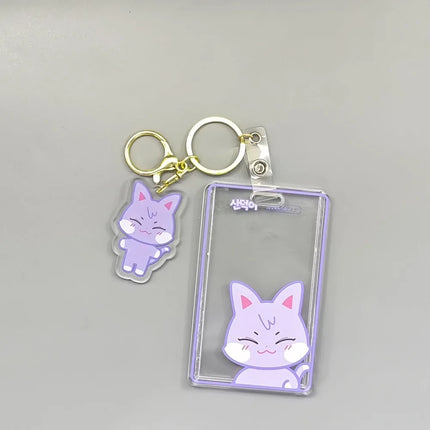 Aniteez Card Holder Keychain Keyring  Acrylic Characters Photocard Sleeves Hongjoong Seonghwa Yunho Yeosang Keychain