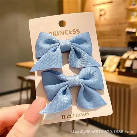 2PCS New Cute Bow Headgear Sweet Little Girl Hair Accessories Summer Girls Net Red Clips Baby Hairpins Children Hair Clips Gifts
