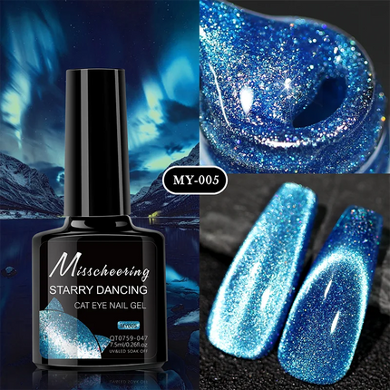 Romantic Galaxy Cat Eye Gel Nail Polish Semi-permanent Glitter Soak Off UV Holographic Magnetic Rainbow Gel for Nail Manicure