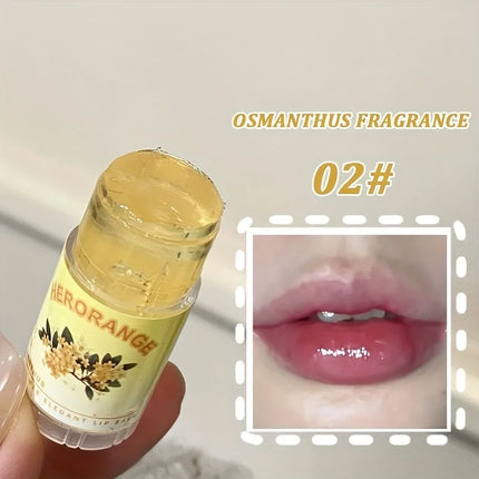 Herorange Lip Flower Elegant Lip Balm Long-Lasting Moisturizing Refreshing Non-Sticky Prevents Dryness and Reduces Lip Lines Primer Christmas Gift