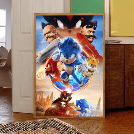 Sonic Hedgehog 5D Diamond Painting 30x40cm - DIY Wall Art Decoration / Peinture Diamant 5D Sonic 30x40cm - Déco Murale