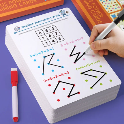 Children Montessori Drawing Toys Pen Control Training Color Shape Math Match Game Set Toddler Learning Educational Toys for Kids
