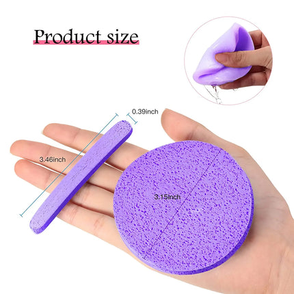 12Pcs Compressed Facial Sponge for Estheticians Face Round Cleansing Sponge Makeup Removal Sponge Pad Exfoliating Spa Washing