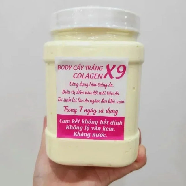 900g Hộp  Kem Body Cấy Trắng Collagen X9 Trắng Bật Tone ,Ko Lộ Vân, Ko Bết Rít , Dụng Cụ Chăm Sóc Cơ Thể Ko Thể Thi
