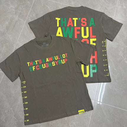 That's A Awful Lot of Cough Syrup Short Sleeve American Street Pop Hip-hop Cartoon Pattern Print Tops COUGH SYRUP T-shirt