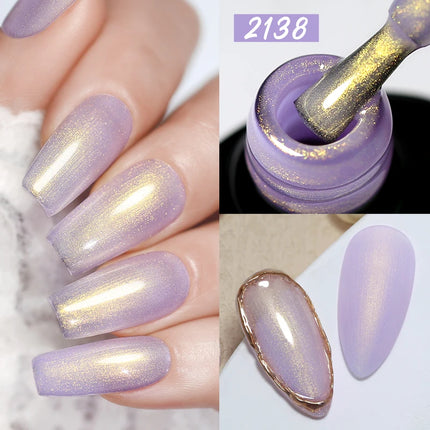 NailCo 10ml Gold Pink Pearl Shell Base Gel Polish 10 Colors Auroras 3D Thread Shell Gel Semi Permanent Soak Off UV LED Nails Art