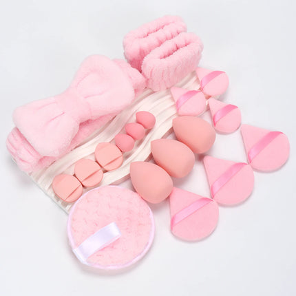 19 件 Cosmetic Puff Makeup Sponge Blender Beauty Egg Foundation Sponges Puff Wash Face Headband Wristband Make up Accessories