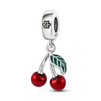 Charms Plata De Ley 925 Red Color Series Charm Red Elephant Animal Fruit Beads of Original Fits Women Anniversary Jewelry Charms