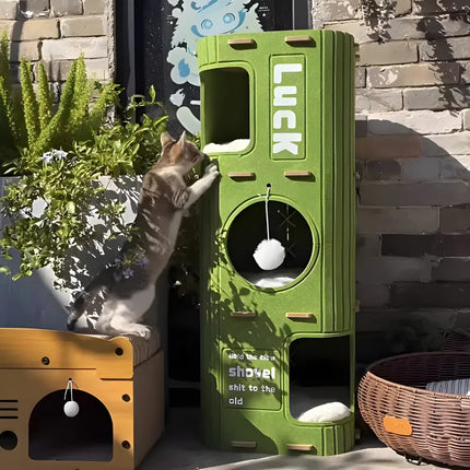 Multi-Layer Cat Nest Cat Climbing Frame Integrated Enclosed Safe Cat Sleeping Nest Scratch-Resistant Wear-Resistant Four-Seasons