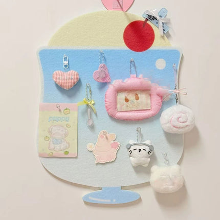 New Cute Summer Cherry Soda Felt Board Pain Board Small Card Felt Board Photo Wall Punch-free Room Decoration Board Props Gift