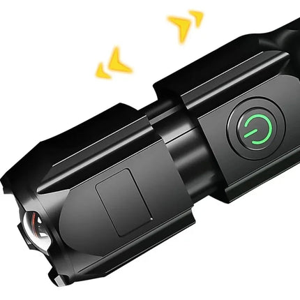 Powerful LED Flashlight Rechargeable USB Built-in Lithium Battery Waterproof Zoom Fishing Hunting Camping Tactical Flashlight
