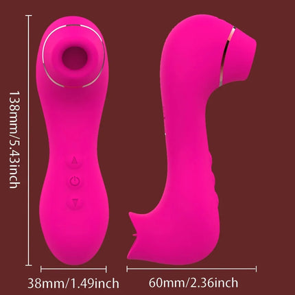 2 in1 Sucker Vibrator Female Licker Oral Clitoral Vaginal Tongue Stimulator Massager Masturbator Sex Toys for Women Couples 18+