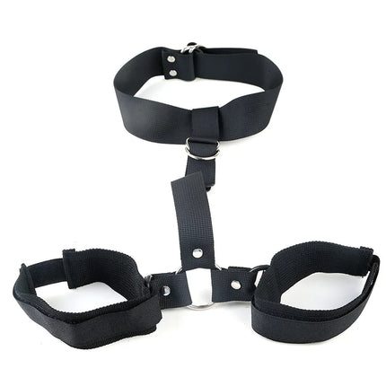Couples Sex BDSM Flirting Tied Legs Handcuffs Neck Ankle Toys Bondage Restraints Harness Adjustable Open Chastity Adult Games 18
