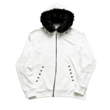 26 Spring Unisex Gothic, Dark Color, Y2K Hoodie, Fashionable American High Street Outerwear with Studs Craftsmanship