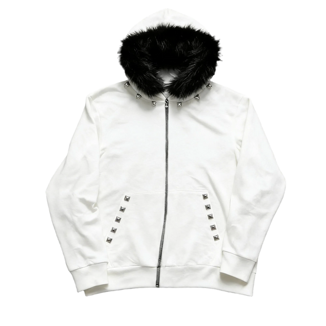 26 Spring Unisex Gothic, Dark Color, Y2K Hoodie, Fashionable American High Street Outerwear with Studs Craftsmanship