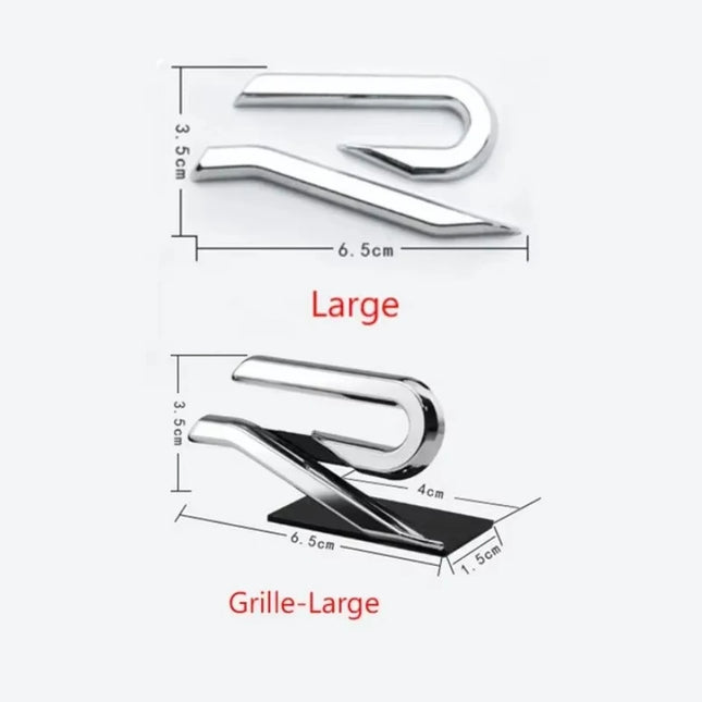 New R Emblem Car Metal Body Tail Trunk Sticker Car Grill Badge Emblem For Volkswagen VW GTI Rline Polo Golf MK8 Touareg Passat