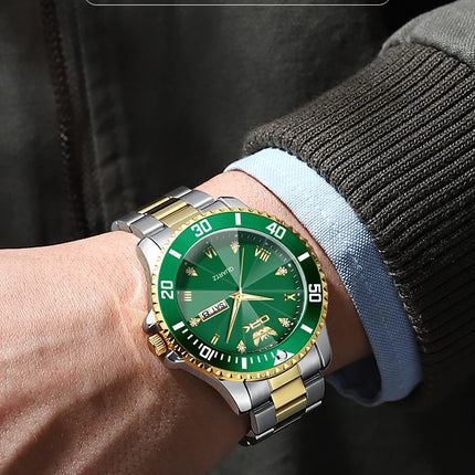 OPK 8171 Men's Watches Simple Casual Original Quartz Watch for Man Waterproof Stainleess Steel Luminous Dual Calendar Display