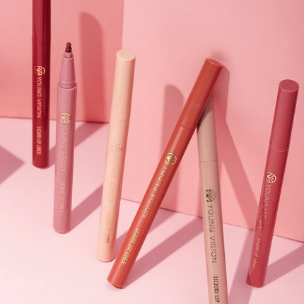 YOUNG VISION matte 6-color liquid lipliner set sponge gourd head fog face nude lipstick pen