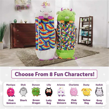 Children's Cartoon Sleeping Bag Kids Animal Soft Lazy Sleepsacks Baby Plush Doll Pillow Sleep Sack for Boys Girls Birthday Gift
