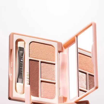 Judydoll 4 Colors Eyeshadow Palette Blush Eyeliner Eye Shadow Highlight Contour Palette Silkworm Plate Face Brighten Makeup