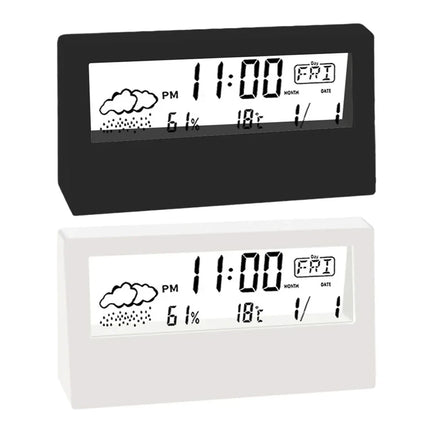 Electronic Clock Temperature Humidity Meter Weather Station for Home With Alarm LED Thermometer Thermo-Hygrometer Multifunction