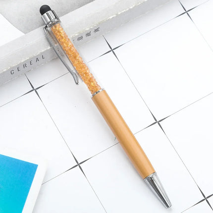 50pcs/Lot Crystal Metal Ballpoint Pen Fashion Creative Stylus Touch for Writing Stationery Office School Gift Free Custom Logo
