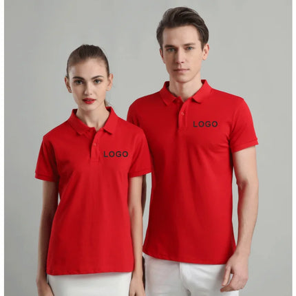 Customized Logo Breathable Polo Shirt Casual Company Group Clothing Lapel Short Sleeve Polo Shirts Work Clothes Print Embroidery
