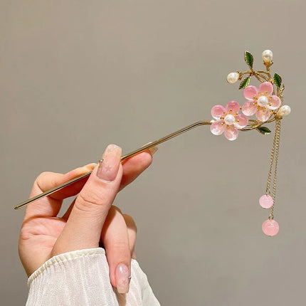 Charm Metal Hairpins Retro Antique Tassel Phoenix Student Pearl Rhinestone Butterfly Hair Stick Jewelry Wedding Hair Accessories