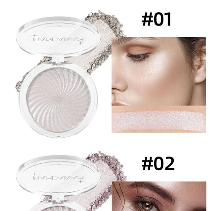 6Colors Face Brightening Highlighter Palette Monochrome Pearlescent Fine Glitter White Champagne Waterproof High Gloss Highlight