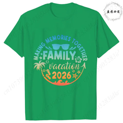 2026 Family Vacation Matching T-shirts Making Memories Together Gradient Print Tops Summer Trips Cruise Holidays Women Clothing