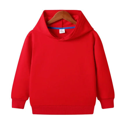 100% Cotton Boys Sweatshirts 2025 Spring Fall New Solid Color Girls Hooded Sweatshirt Children Blank Tops Name Custom Hoodies