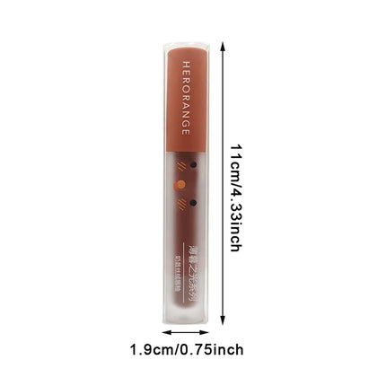 1Pc HERORANGE Velvet Matte Lip Mud Lip Glaze Easy To Apply Waterproof Non Smudging Long Lasting Non Stick Cup Cosmetic