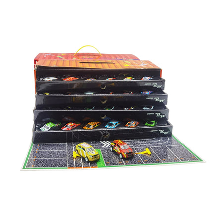48Pcs Mini Inertial Car City Road Scene Large Gift Set Pull Back Engineering Car Set Child Kids Cartoon Toys 0-3 Birthday Gift