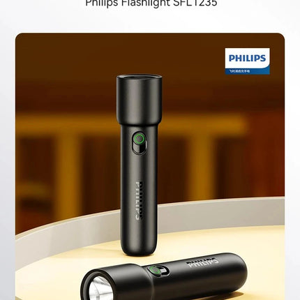 Philips 2025 New EDC SFL1235 Portable Flashlight Rechargeable LED Flashlight, Self-defense, Camping Portable Flashlight
