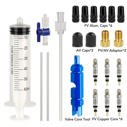 60ml Tubeless Tire Injector Syringe Presta Valve Core Remover MTB/Road Bike Sealant Injection Tool