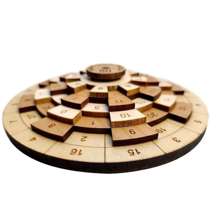 Turntable Wooden Number Puzzle Huarong Road IQ Brain Teaser Montessori Educational Toys Rompecabezas Niño Relogio Infantil