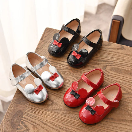Baby Girl Shoes Soft PU Patent Leather Flats For Girls Kids Little Children Casual Flats Size 21-30 Cute Sweet Princess Shoes