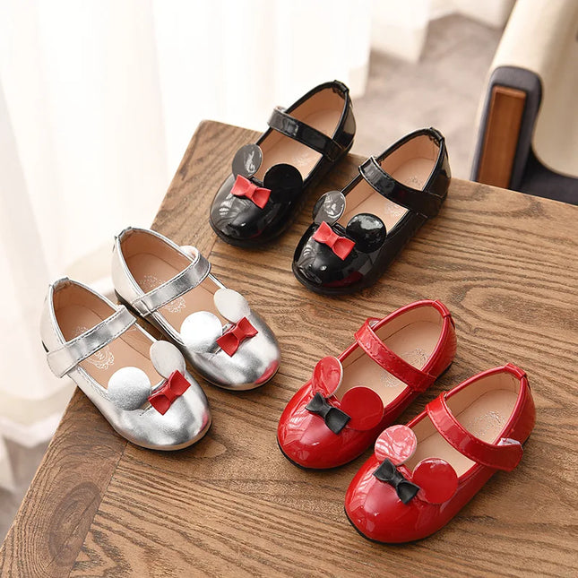 Baby Girl Shoes Soft PU Patent Leather Flats For Girls Kids Little Children Casual Flats Size 21-30 Cute Sweet Princess Shoes