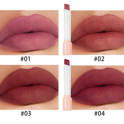 4PCS Matte Lipstick Set Long Lasting Velvet Lip Glaze Nude Lip Tint Makeup Cosmetic Cigarette Lip Stick Waterproof Non Transfer