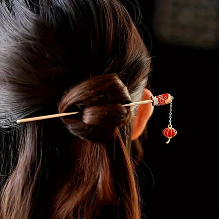 Chinese Style Koi Carrying Lanterns Auspicious Lucky Steps Shaking Ladies' Hairpins Ancient Style Elegant Hair  Hairpins