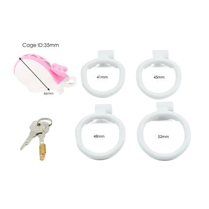 Pink Bow Chastity Cages Sissy Gay Two-tone Craft Chastity Locks Male Locks Pseudo Sissy Chastity Device Escape-proof Cheat-proof