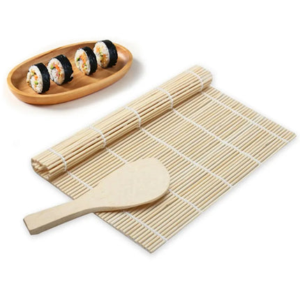 1Pcs Sushi Curtain Rolling Mat Sushi Spoon DIY Onigiri Rice Roller Kitchen Gadgets Cooking Accessories Bamboo Sushi Maker Tools