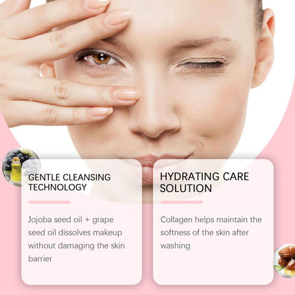 Collagen Cleansing Oil - A Daily Gentle Cleansing Oil with Jojoba Seed Oil, for Emulsifying Makeup