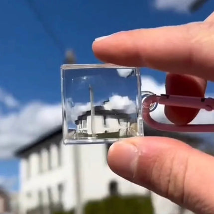 Harajuku Clear Pixel Filter Keychain Creative Blank Acrylic Small Frame Keyring Couple Anniversary Bag Pendant DIY Accessories