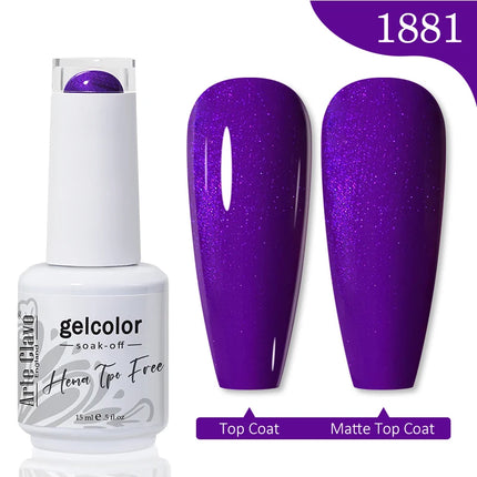Arte Clavo Red Brown Gel Nail Polish 15ml Autumn Series Base Top Coat Soak Off UV Gel Semi Permanent Varnishes Design Nail Art
