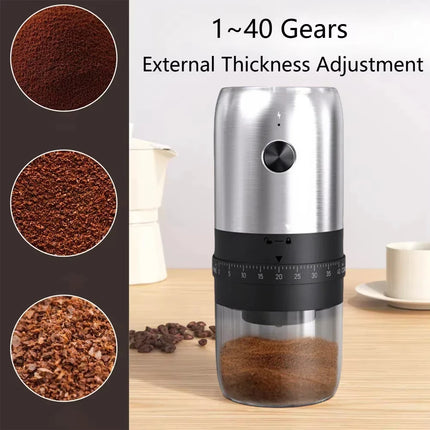 Portable Coffee Grinder Electric USB Rechargeable Home Outdoor Blender 40Gears External Adjustable Coffee Beans Grinding Kitchen