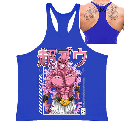 Dragon Ball Majin Buu Print Men's Gym Tank Top Fitness  Clothing Quick-drying Loose Sleeveless Shirt Men Sport Vest Dbz Top